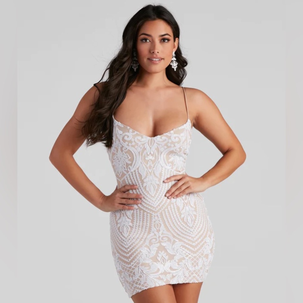 Shine On Sequin V-Neck Short Dress